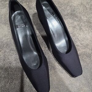Stuart Weitzman Black Textured Heels